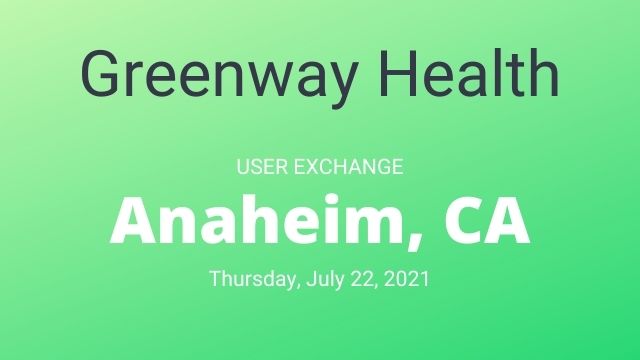 Greenway Health User Exchange 2021